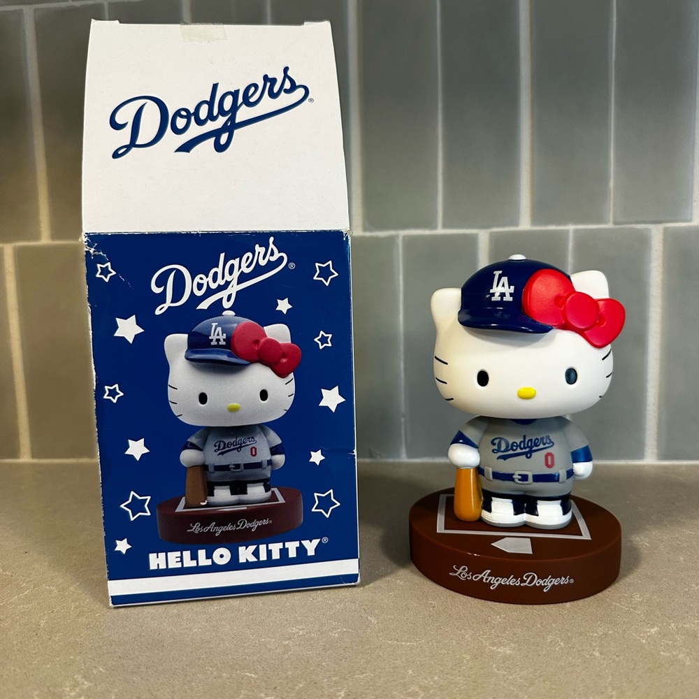 Sanrio Hello Kitty Los Angeles Dodgers Bobblehead - Blue and Red